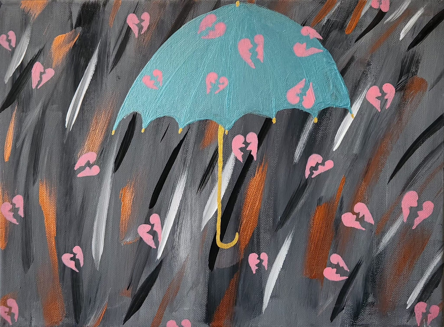 When It Rains It Pours - 11 x 14" Original | Heartbreak & Healing Art