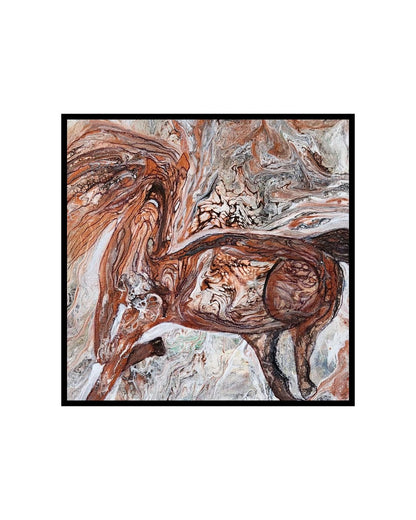 Wild Spirit - 8 x 8" Original | Energetic Mustang Fluid Art