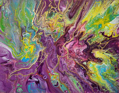 Dancing with the Divine - 16 x 20" Original | Vibrant Woman Fluid Art