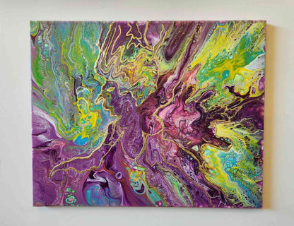 Dancing with the Divine - 16 x 20" Original | Vibrant Woman Fluid Art