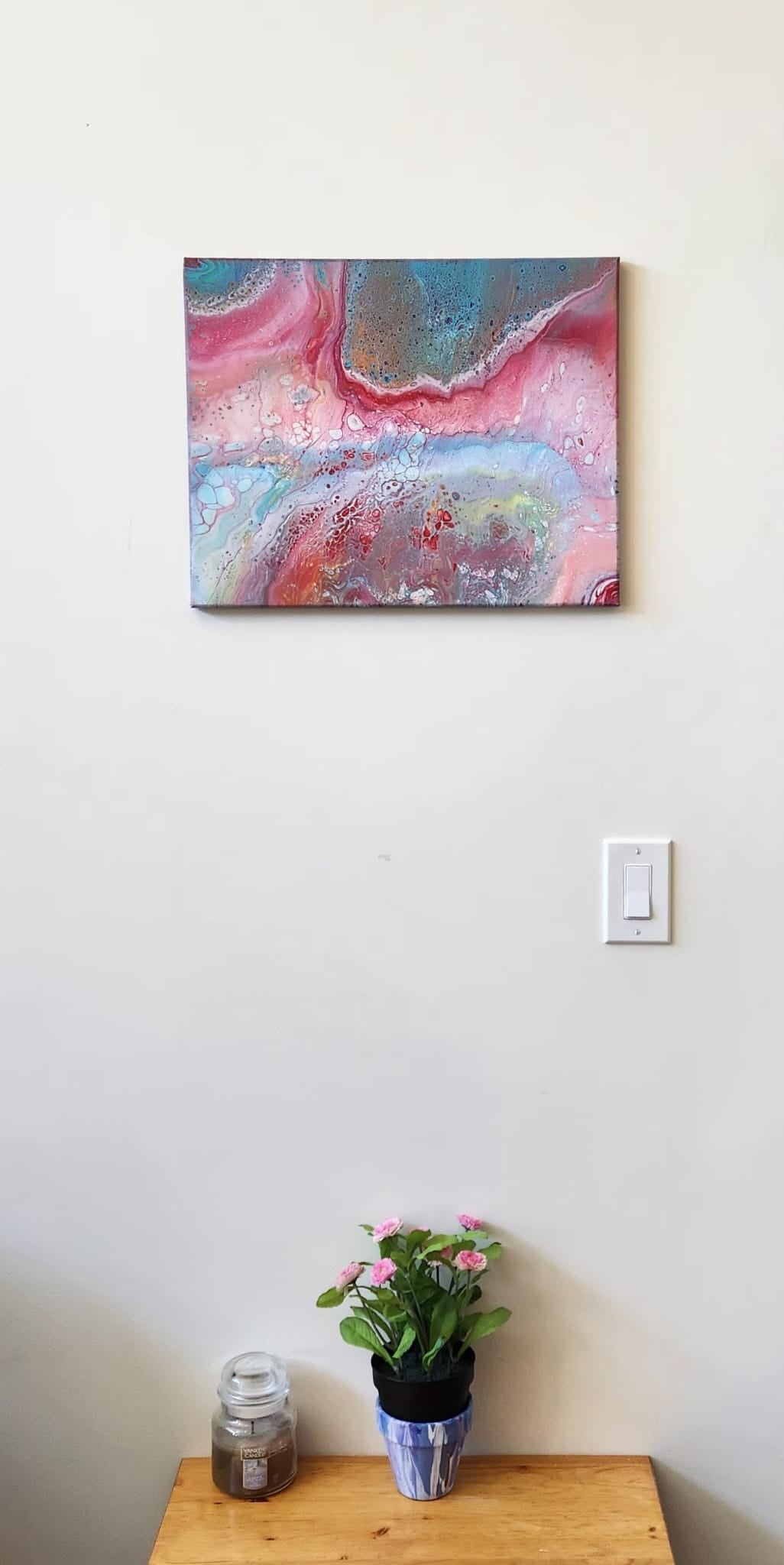 Peaceful Tranquility - 16 x 20" Original | Calming Pink & Blue Abstract Art