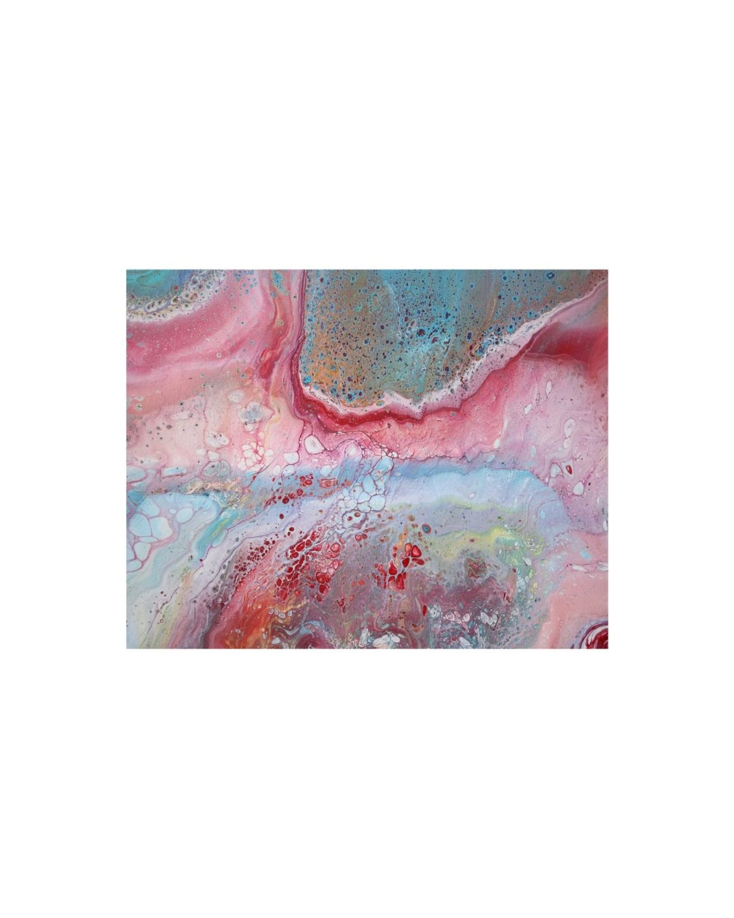 Peaceful Tranquility - 16 x 20" Original | Calming Pink & Blue Abstract Art