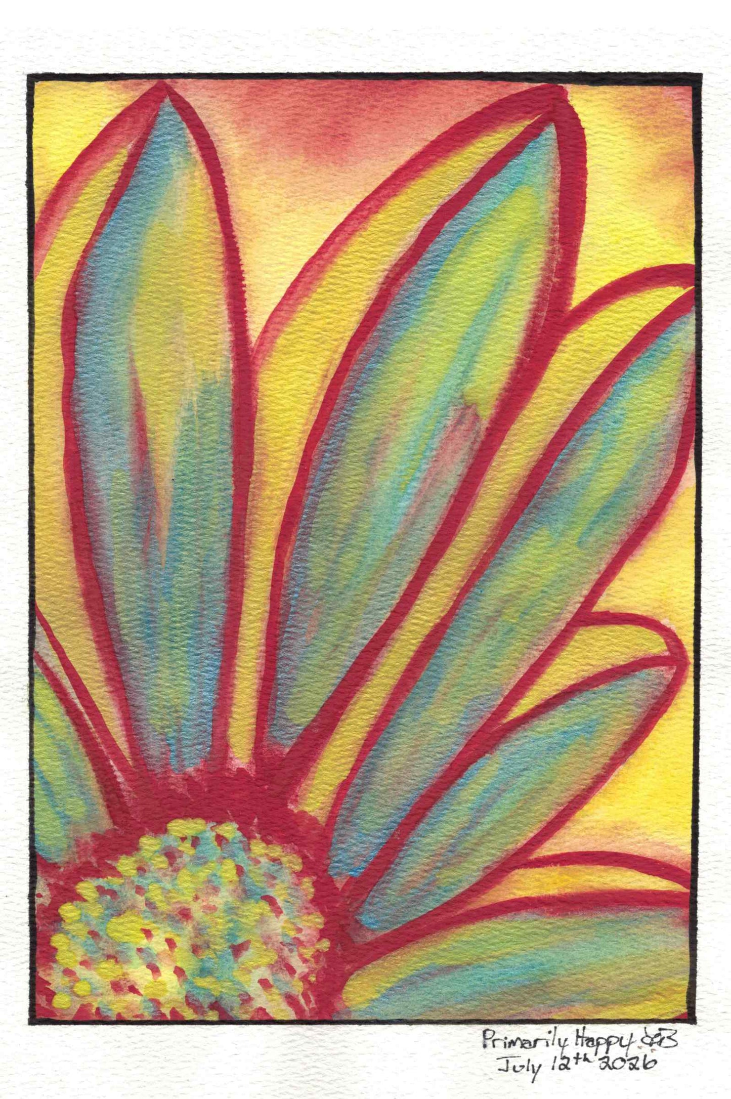 Primarily Happy - 9 x 12" Original | Vibrant Watercolor Flower Art
