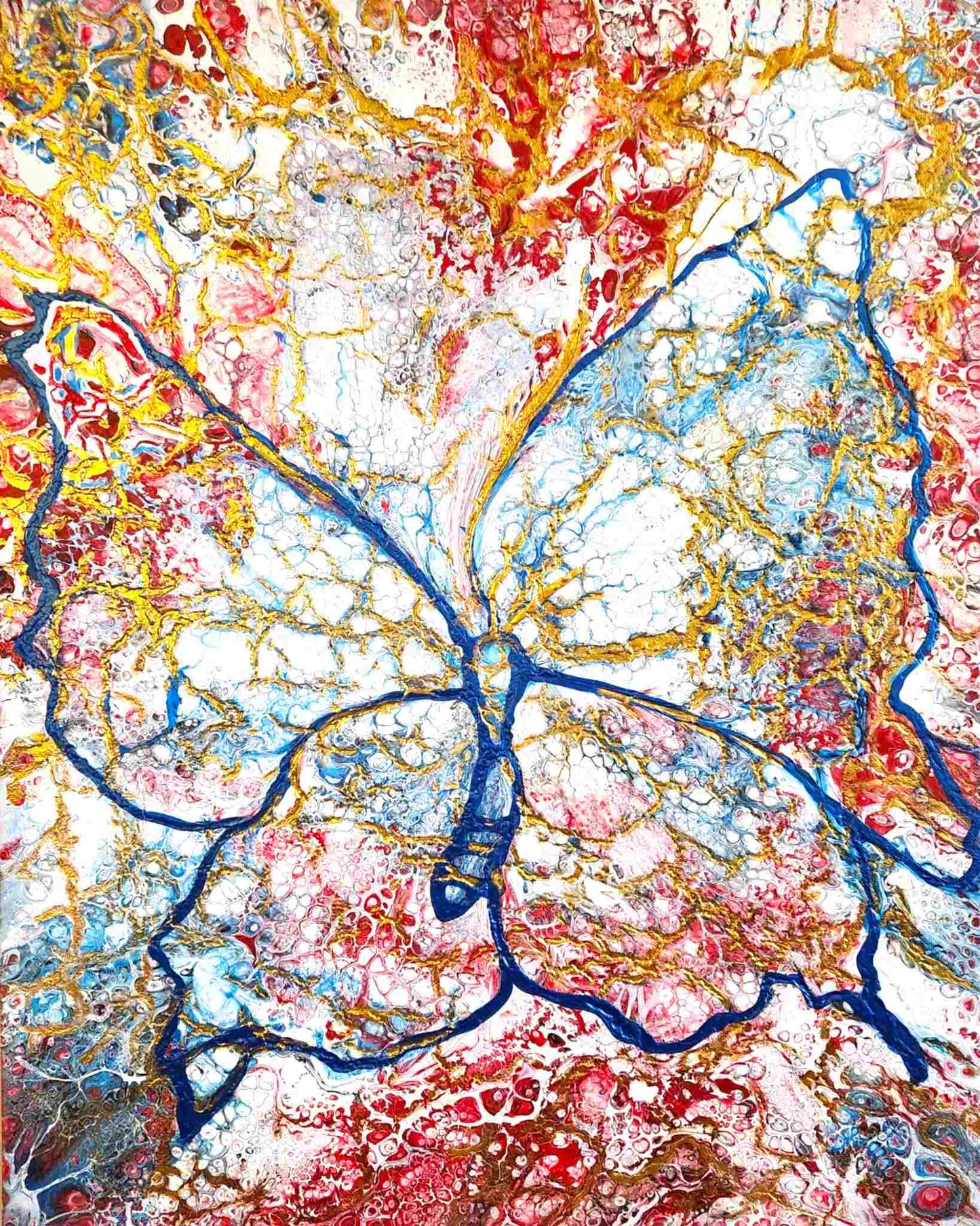 Tattered Transformations – 16x20" Original | Butterfly Resilience Art